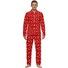 Christmas Pattern,love Red Men s Long Sleeve Velvet Pocket Pajamas Set by nate14shop