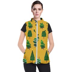 Christmas Tree,yellow Women s Puffer Vest by nate14shop