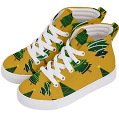 Christmas Tree,yellow Kids  Hi-top Skate Sneakers by nate14shop