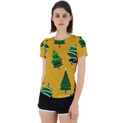 Christmas Tree,yellow Back Cut Out Sport Tee by nate14shop