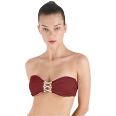 Christmas-maroon Twist Bandeau Bikini Top by nate14shop