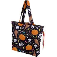 Halloween Pattern 3 Drawstring Tote Bag by designsbymallika