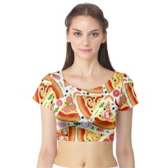 Pizza Love Short Sleeve Crop Top