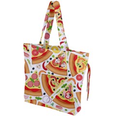 Pizza Love Drawstring Tote Bag by designsbymallika