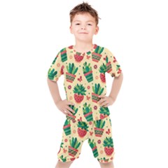 Cactus Love 5 Kids  Tee And Shorts Set by designsbymallika