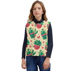 Cactus Love 5 Kid s Short Button Up Puffer Vest	 by designsbymallika