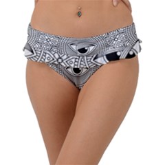 Eye Pattern Frill Bikini Bottom