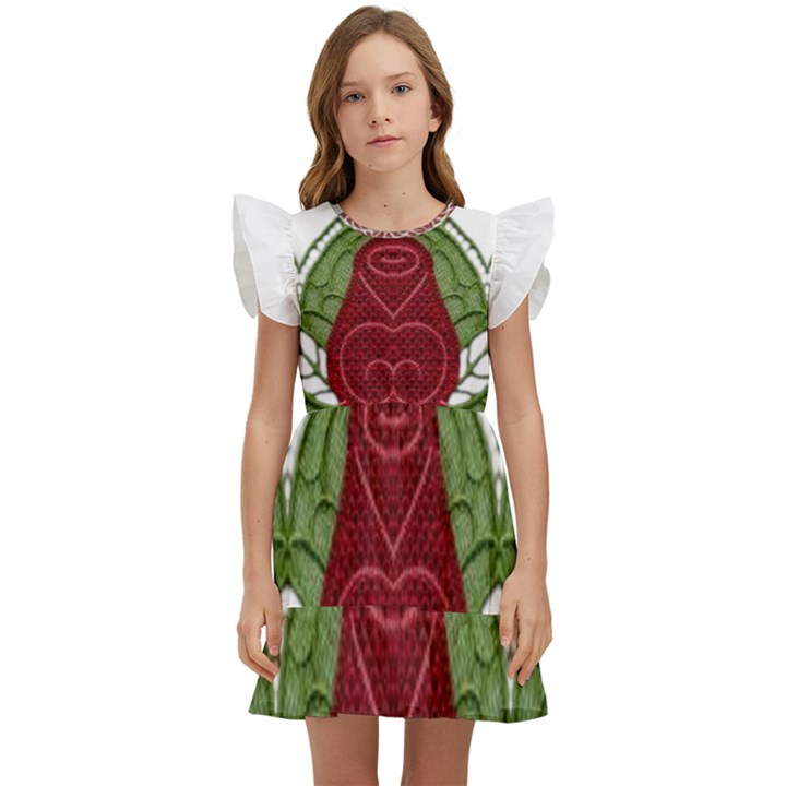 IM Fourth Dimension Colour 7 Kids  Winged Sleeve Dress