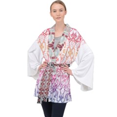 Im Fourth Dimension Colour 15 Long Sleeve Velvet Kimono  by imanmulyana