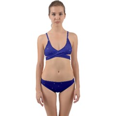 Gold-blue Wrap Around Bikini Set