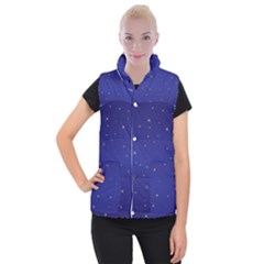 Gold-blue Women s Button Up Vest