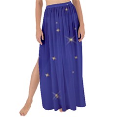 Gold-blue Maxi Chiffon Tie-Up Sarong