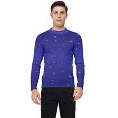 Gold-blue Men s Long Sleeve Rash Guard