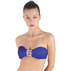 Gold-blue Twist Bandeau Bikini Top