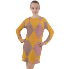 Pattern Box Long Sleeve Hoodie Dress by nate14shop