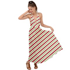 Stripes Backless Maxi Beach Dress by nate14shop