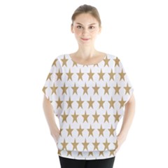 Gold Stars Batwing Chiffon Blouse