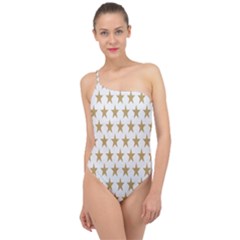 Gold Stars Classic One Shoulder Swimsuit