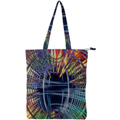 Color-background-structure-lines- Double Zip Up Tote Bag