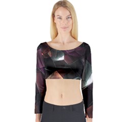 Crystals background designluxury Long Sleeve Crop Top