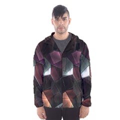 Crystals background designluxury Men s Hooded Windbreaker