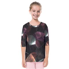 Crystals background designluxury Kids  Quarter Sleeve Raglan Tee