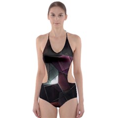Crystals background designluxury Cut-Out One Piece Swimsuit