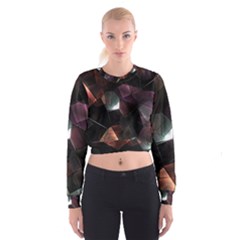 Crystals background designluxury Cropped Sweatshirt