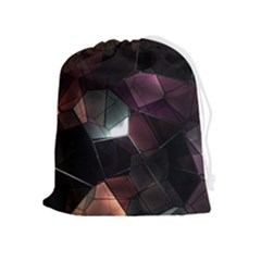 Crystals Background Designluxury Drawstring Pouch (xl) by Jancukart