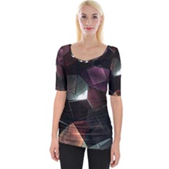 Crystals background designluxury Wide Neckline Tee