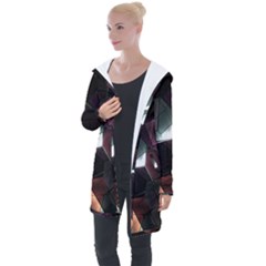 Crystals background designluxury Longline Hooded Cardigan