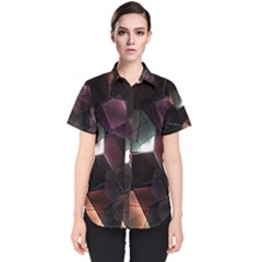 Crystals Background Designluxury Women s Short Sleeve Shirt
