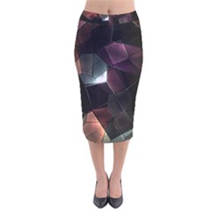 Crystals background designluxury Velvet Midi Pencil Skirt