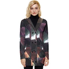 Crystals background designluxury Button Up Hooded Coat 