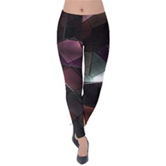 Crystals background designluxury Velvet Leggings