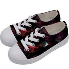 Crystals background designluxury Kids  Low Top Canvas Sneakers