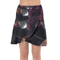 Crystals background designluxury Wrap Front Skirt