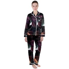 Crystals background designluxury Satin Long Sleeve Pajamas Set