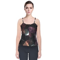 Crystals background designluxury Velvet Spaghetti Strap Top