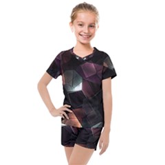 Crystals background designluxury Kids  Mesh Tee and Shorts Set