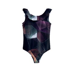 Crystals background designluxury Kids  Frill Swimsuit