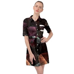 Crystals background designluxury Belted Shirt Dress