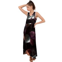 Crystals background designluxury V-Neck Chiffon Maxi Dress