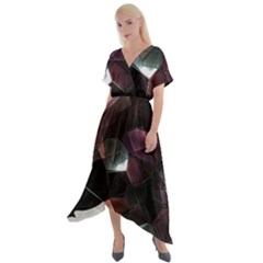 Crystals background designluxury Cross Front Sharkbite Hem Maxi Dress