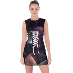 Crystals background designluxury Lace Up Front Bodycon Dress