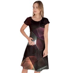 Crystals background designluxury Classic Short Sleeve Dress