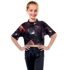 Crystals background designluxury Kids Mock Neck Tee