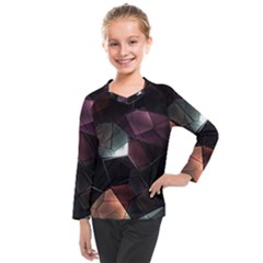 Crystals background designluxury Kids  Long Mesh Tee