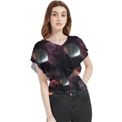 Crystals background designluxury Butterfly Chiffon Blouse