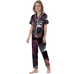 Crystals background designluxury Kids  Satin Short Sleeve Pajamas Set